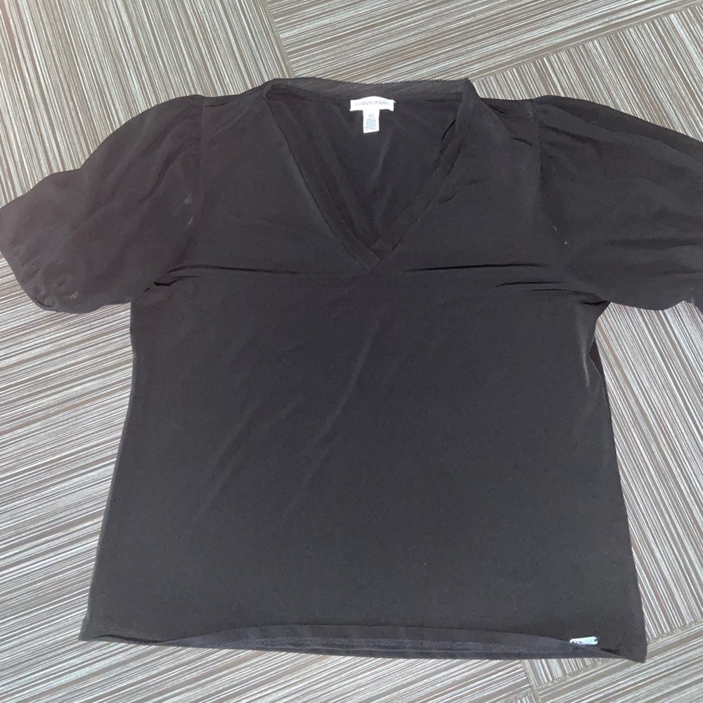 Calvin Klein black top blouse size large l